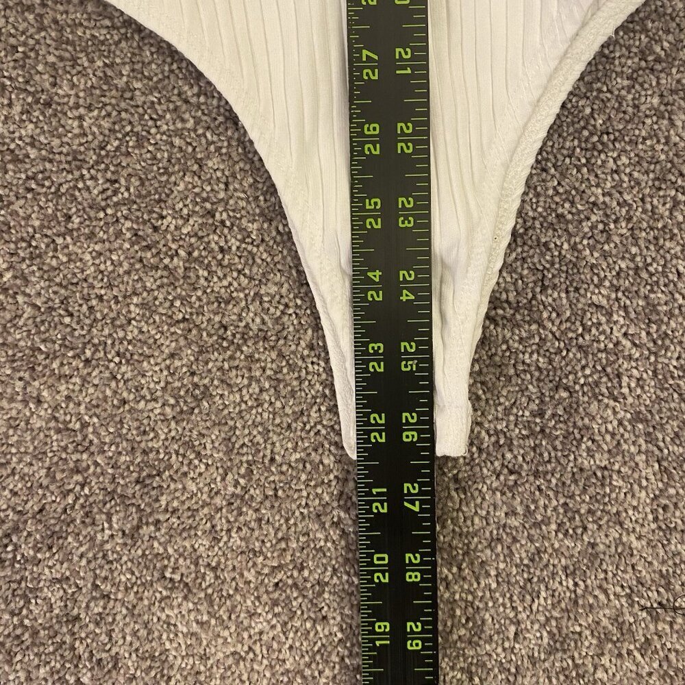 Zara Ribbed Cotton Blend Cut Out Bodysuit Women’s White Size S - Small - NWT - Picture 12 of 16